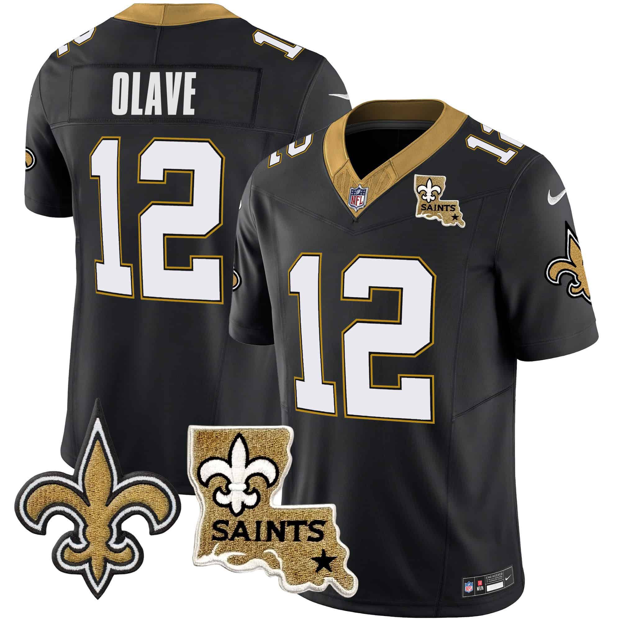Men New Orleans Saints #12 Olave Black 2024 Nike Vapor Limited NFL Jersey style 1->indianapolis colts->NFL Jersey